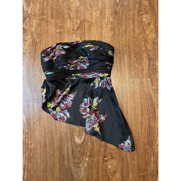 Cinq a Sept Blanche Floral Crystal Richie Strapless Top Size XXS Asymmetrical - Picture 1 of 5